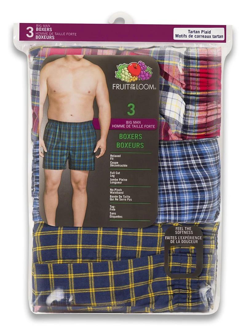 Caleçon boxeur « Big Man » de Fruit of the Loom, paq. de 3