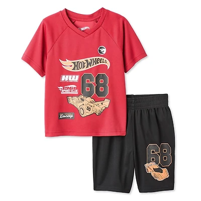 Ensemble 2 pièces avec t-shirt raglan Hot Wheels pour petits garçons