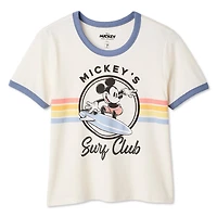 T-shirt à bordures contrastantes Mickey et ses amis Disney pour femmes
