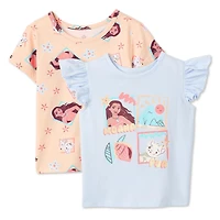 Lot de 2 t-shirts Moana Disney pour petites filles