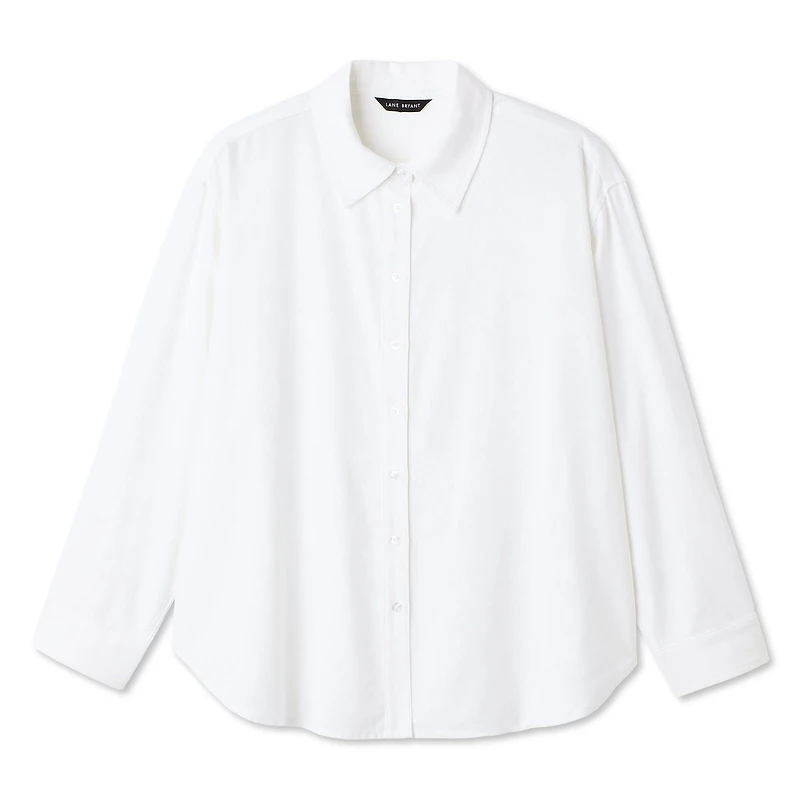 Chemise boutonnée en mélange de lin Lane Bryant Plus pour femmes