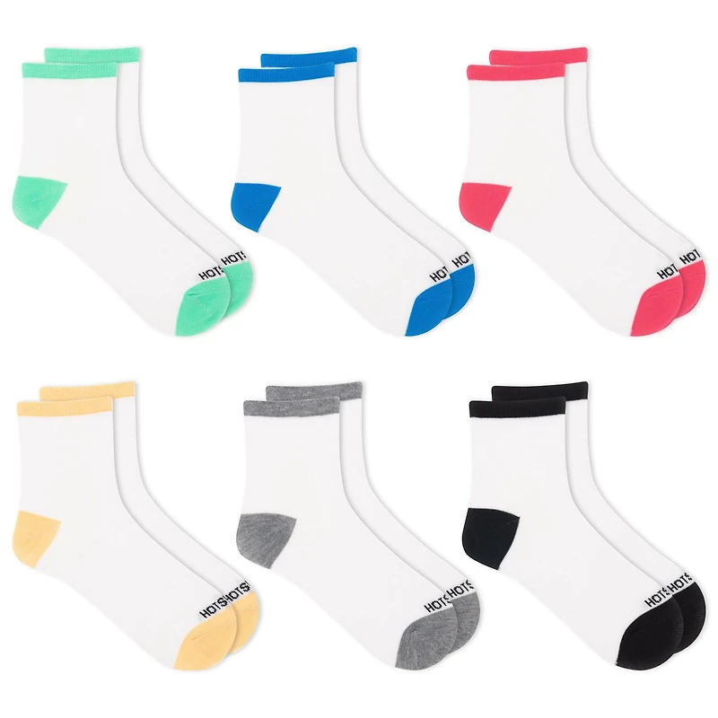 HOTSOX Mi-Chaussetees de mode pour femmes. 6 paires. Taille 4-10