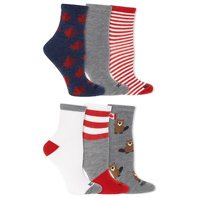 HOTSOX Mi-Chaussettes de mode pour femmes. 6 paires. Taille 4-10