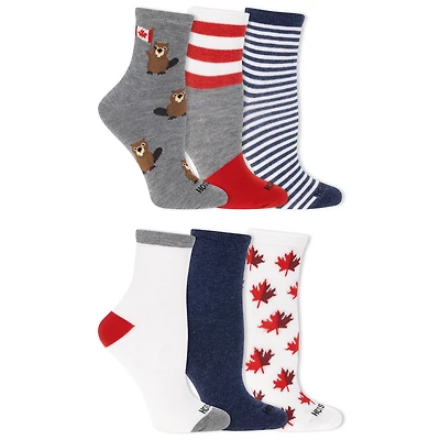 HOTSOX Mi-Chaussettes de mode pour femmes. 6 paires. Taille 4-10