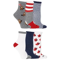 HOTSOX Mi-Chaussettes de mode pour femmes. 6 paires. Taille 4-10
