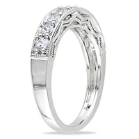 Bague d'anniversaire Miabella en argent sterling à saphir blanc synthétique totalisant 1,10 ct