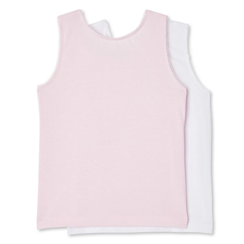 Lot de 2 débardeurs sans manches en coton George pour petites filles Tailles 2T-4T