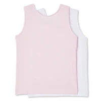 Lot de 2 débardeurs sans manches en coton George pour petites filles Tailles 2T-4T