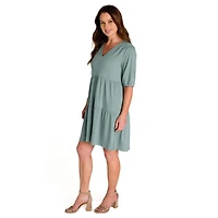 IVY Robe Courte A Manches Coudees