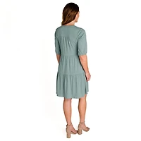 IVY Robe Courte A Manches Coudees