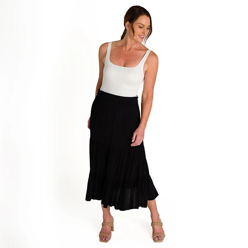IVY Women's Tiered Maxi Skirt