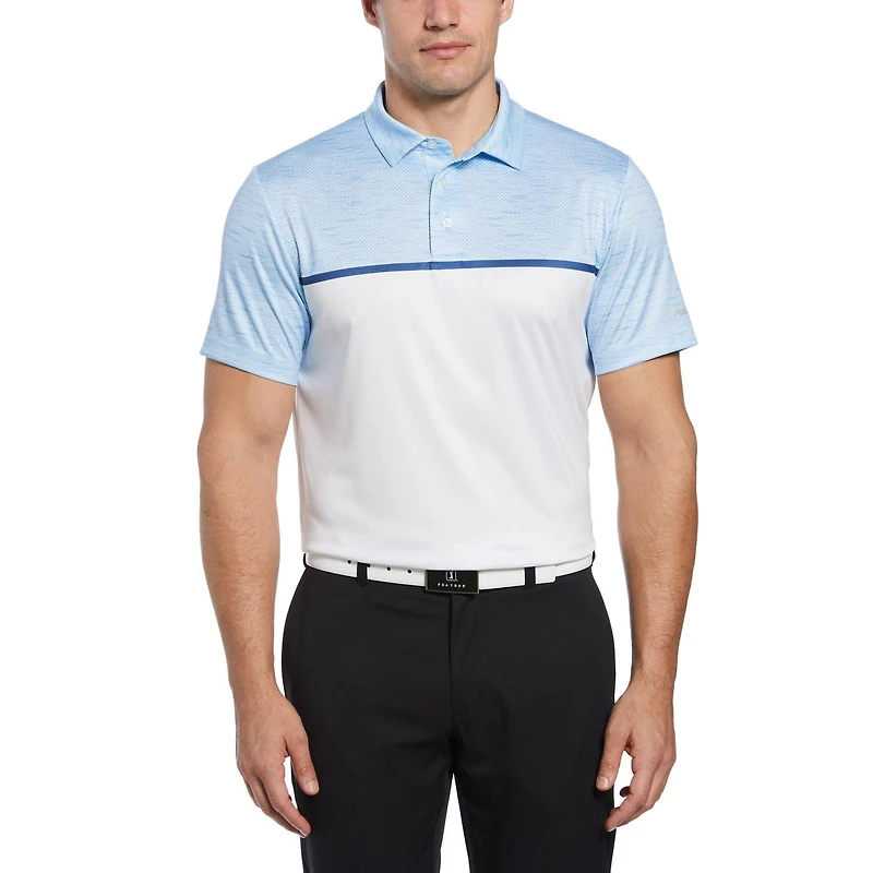 PGA TOUR APPAREL Polo de golf cousu sur la poitrine pour homme