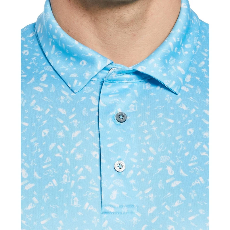 PGA TOUR APPAREL Polo de golf à imprimé tropical pour hommes