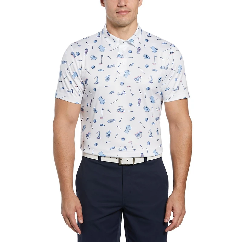 PGA TOUR APPAREL Polo de golf imprimé conversationnel pour hommes