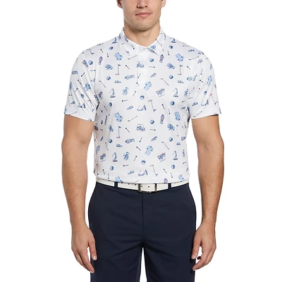 PGA TOUR APPAREL Men's Golf Conversational Print Golf Polo Shirt