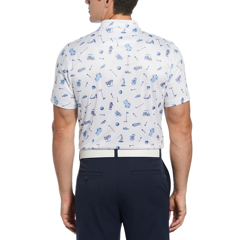 PGA TOUR APPAREL Polo de golf imprimé conversationnel pour hommes