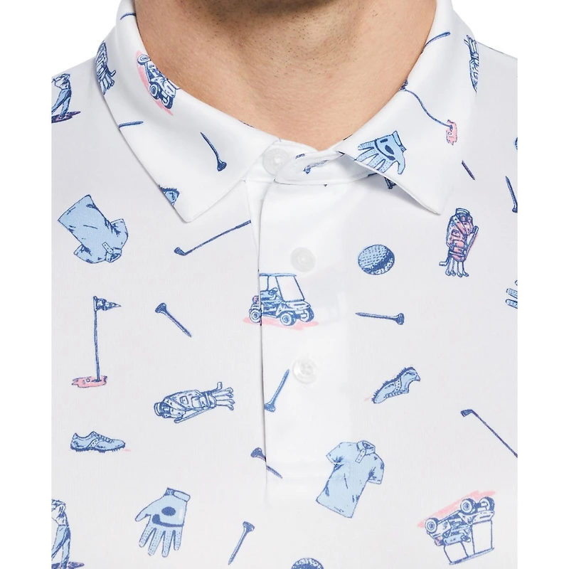 PGA TOUR APPAREL Polo de golf imprimé conversationnel pour hommes