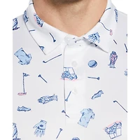 PGA TOUR APPAREL Polo de golf imprimé conversationnel pour hommes