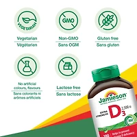 Jamieson Vitamine D3 2500 UI 180 comprimés
