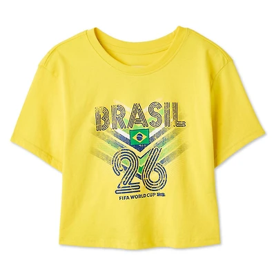 T-shirt écourté Coupe du monde féminine FIFA 2026 Brésil pour femmes