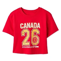 T-shirt écourté Coupe du monde féminine FIFA 2026 Canada pour femmes