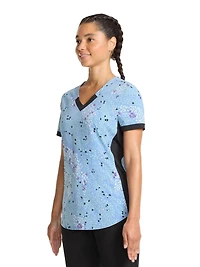 Scrubstar Women's Leopard Hearts V-Neck Print Scrub Top