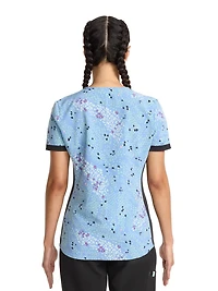 Scrubstar Women's Leopard Hearts V-Neck Print Scrub Top