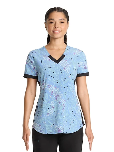 Scrubstar Women's Leopard Hearts V-Neck Print Scrub Top