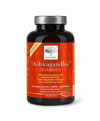 New Nordic, Ashwagandha™ Gummies, 60 gélifiés, saveur mangue/pêche, supplément anti-stress et anti-anxiété