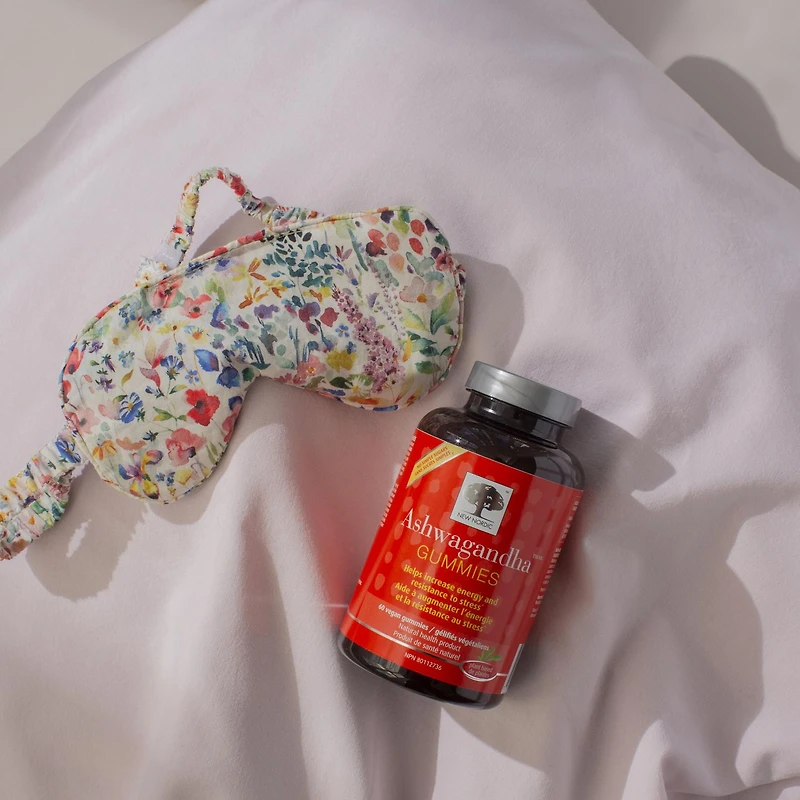 New Nordic, Ashwagandha™ Gummies, 60 gélifiés, saveur mangue/pêche, supplément anti-stress et anti-anxiété