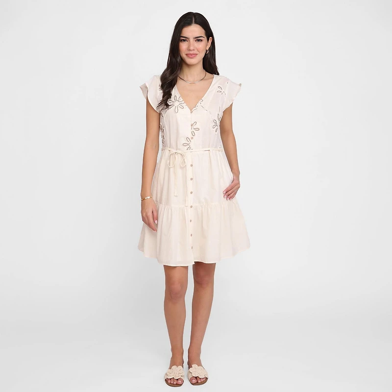 Devoted, Robe brodée à fleurs, tailles TP TG