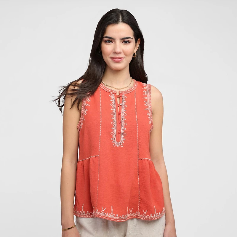 Devoted, Embroidered Top, Sizes XS-XL