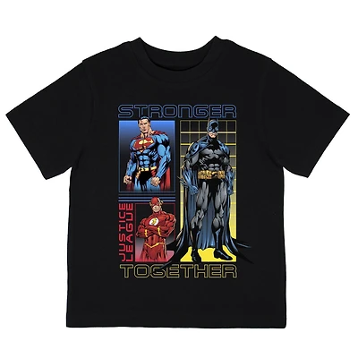 Justice League T-shirt col rond à manches courtes pour garçon Tailles TP à TG
