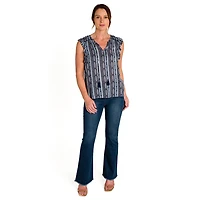 IVY Women's Sleeveless Printed V-Neck Top