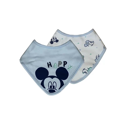 Disney Mickey Mouse bébé Garçon Ensemble de 2 bavoirs foulards en coton organic