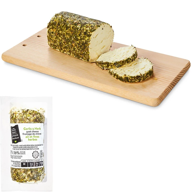 Fromage de chèvre à l'ail et aux fines herbes Mon marché fraîcheur 130g