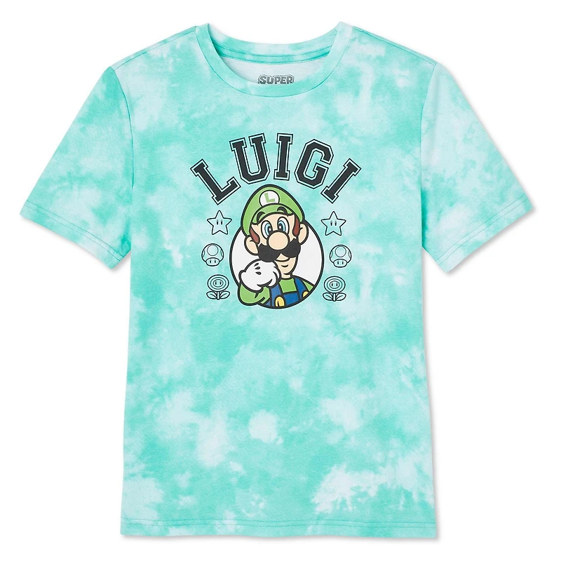 T-shirt délavé Luigi Super Mario pour garçons
