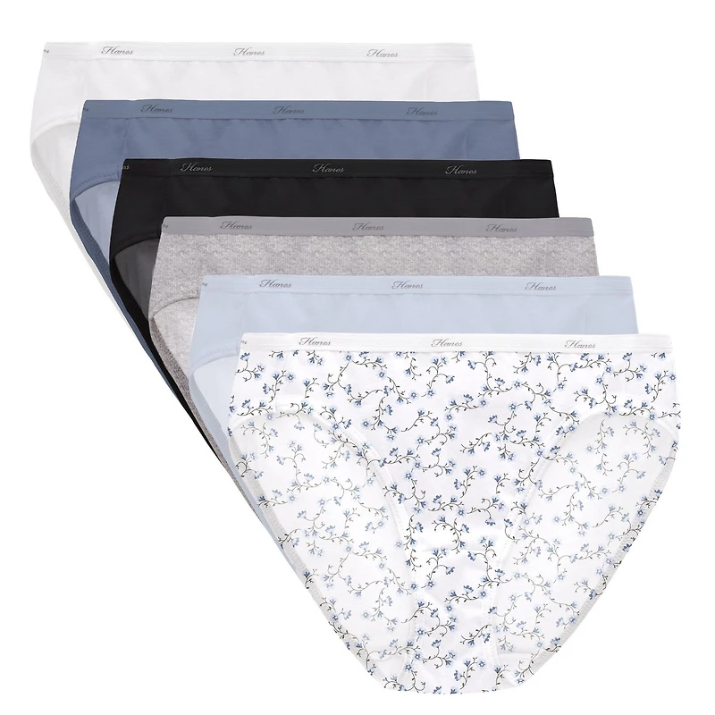 Hanes Women's Hi-Cut Cotton Brief - Pack of 6