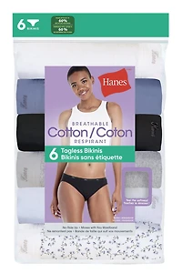 Hanes Women's Cotton Bikini - Pack of 6