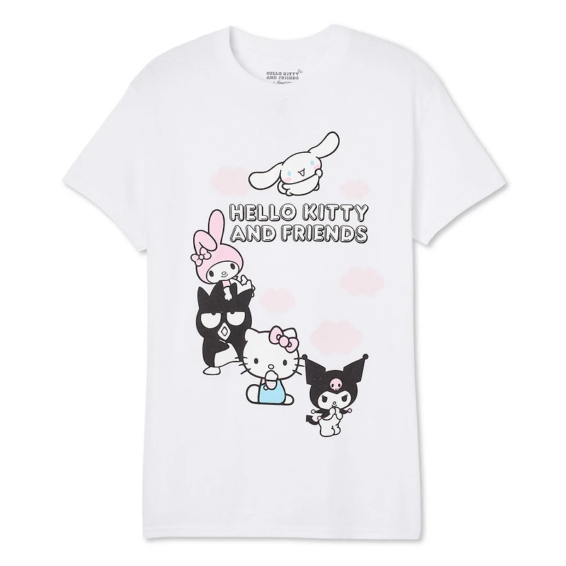 T-shirt coupe garçonne Hello Kitty et ses amis pour femmes