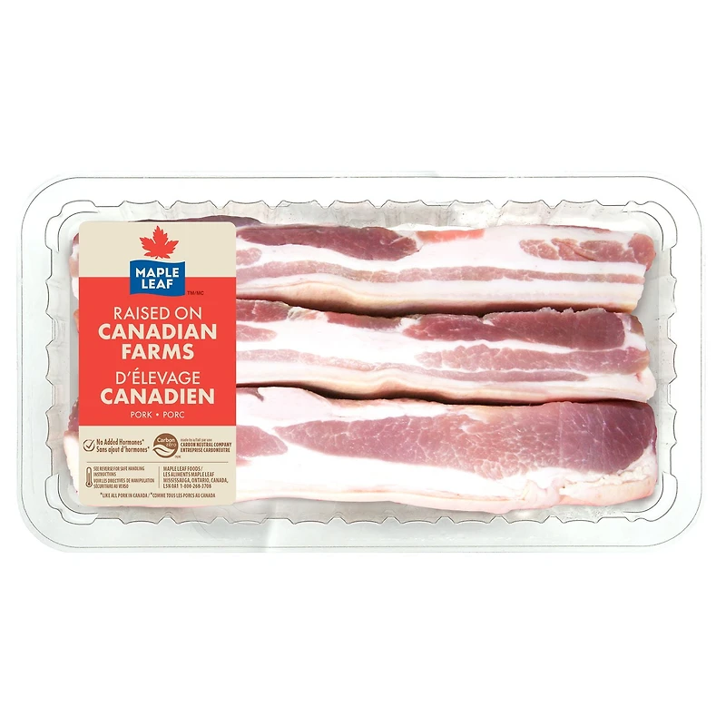 Maple Leaf Fresh Pork Belly Slices, 3 pieces, 0.55 - 1.15 KG