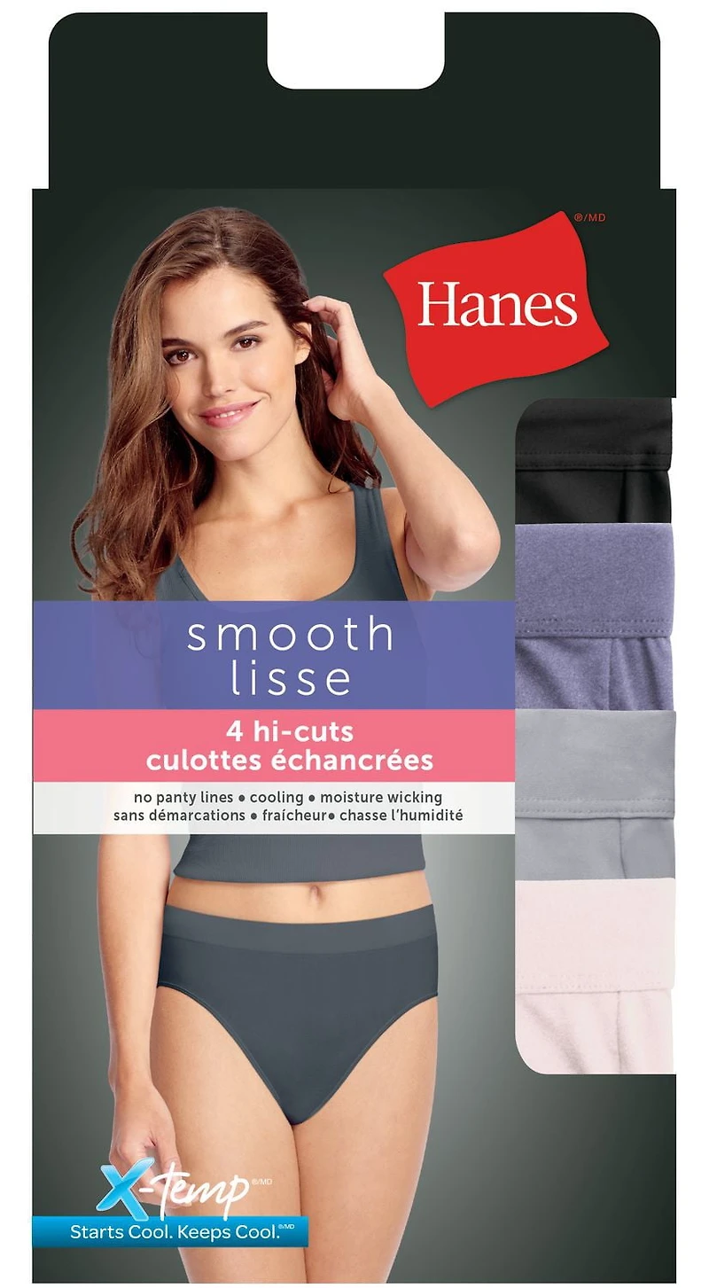 Paquet de 4 Hanes pour femmes Hi-Cut