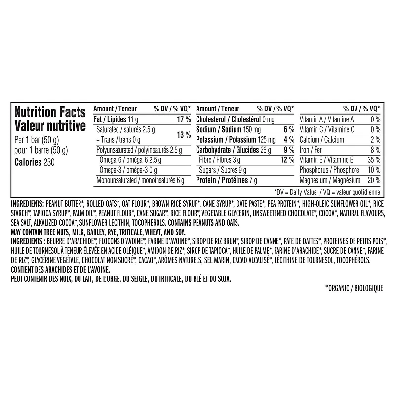 CLIF Bar Chocolat et Beurre d’Arachide Nut Butter Bar 50g Barre