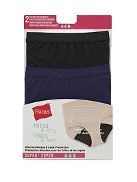 Hanes Women's P2 Fresh & Dry Super Leaks Briefs