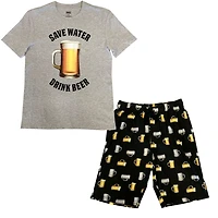 Ensemble de nuit pour homme Save Water Drink Beer