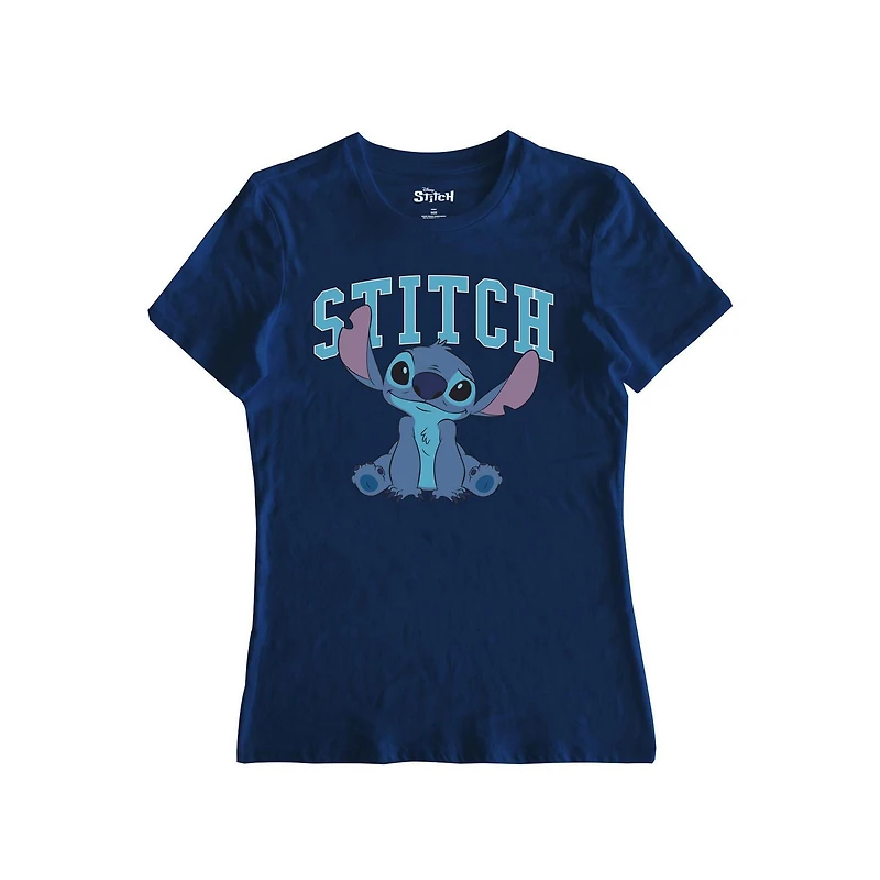 T-shirt à manches courtes Disney Lilo & Stitch Happy Stitch pour femme