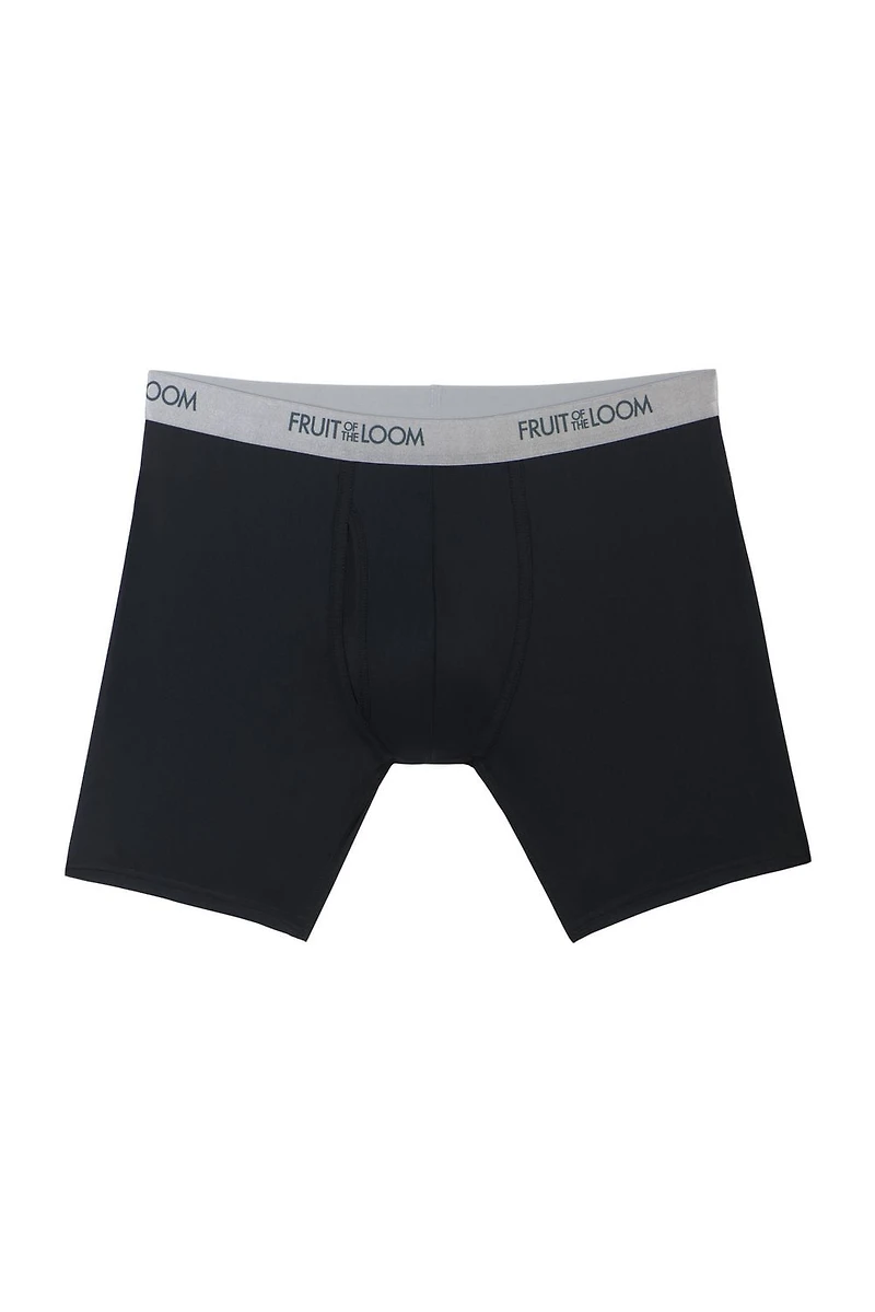 Caleçons boxeurs EverLight noir et gris pour hommes Fruit of the Loom, paquet assorti de 3