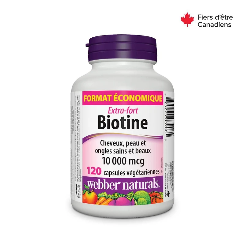 Biotine Extra-fort 10 000 mcg 120 capsules végétariennes