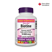 Biotine Extra-fort 10 000 mcg 120 capsules végétariennes