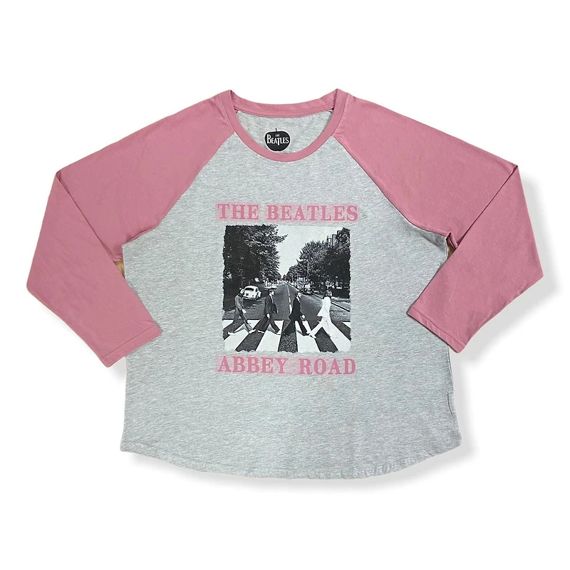 The Beatles T-Shirt raglan à manches longues et ourlet arrondi taille plus pour femme